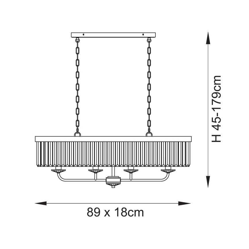 Endon 109058 - Елегантен полилей на верига 4xE14/6W/230V, лъскав хром