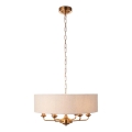 Endon 110722 - Пендел HIGHCLERE 6xE14/6W/230V бежов/месинг Ø 55 cm