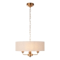 Endon 110723 - Пендел HIGHCLERE 3xE14/40W/230V бежов/месинг Ø 45 cm