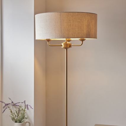 Endon 110724 - Лампион HIGHCLERE 1xE14/40W/230V бежов/месинг