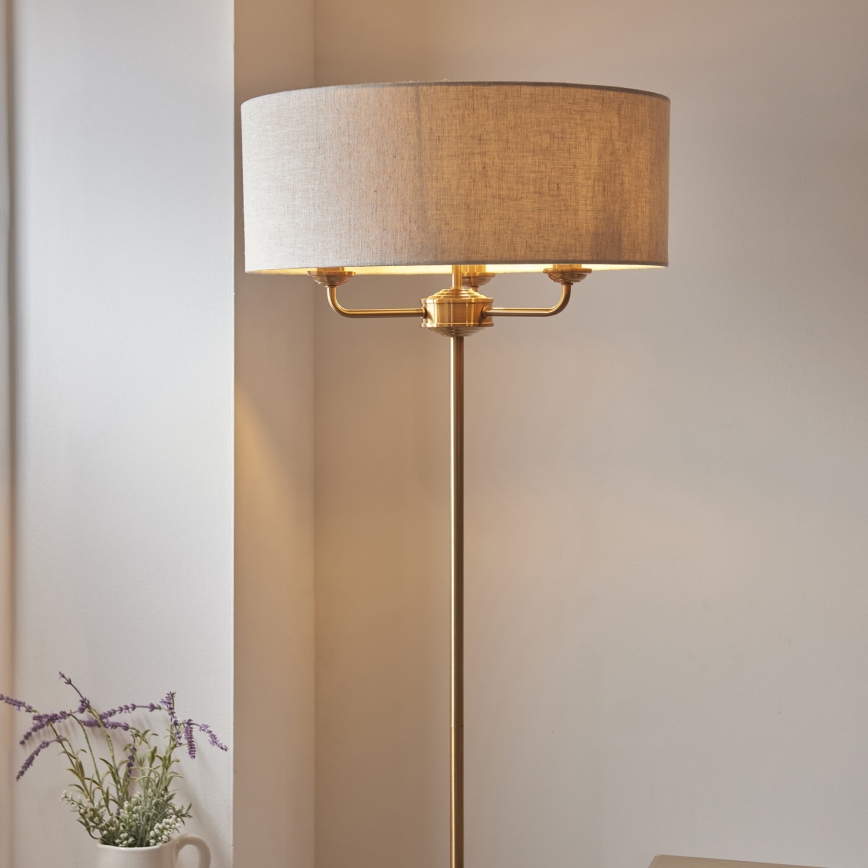 Endon 110724 - Лампион HIGHCLERE 1xE14/40W/230V бежов/месинг