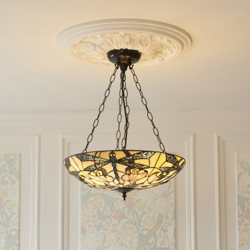 Endon 111869 - Полилей на верига Tiffany ASHTON 3xE27/10W/230V Ø 45 см