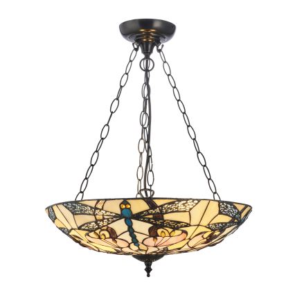 Endon 111869 - Полилей на верига Tiffany ASHTON 3xE27/10W/230V Ø 45 см