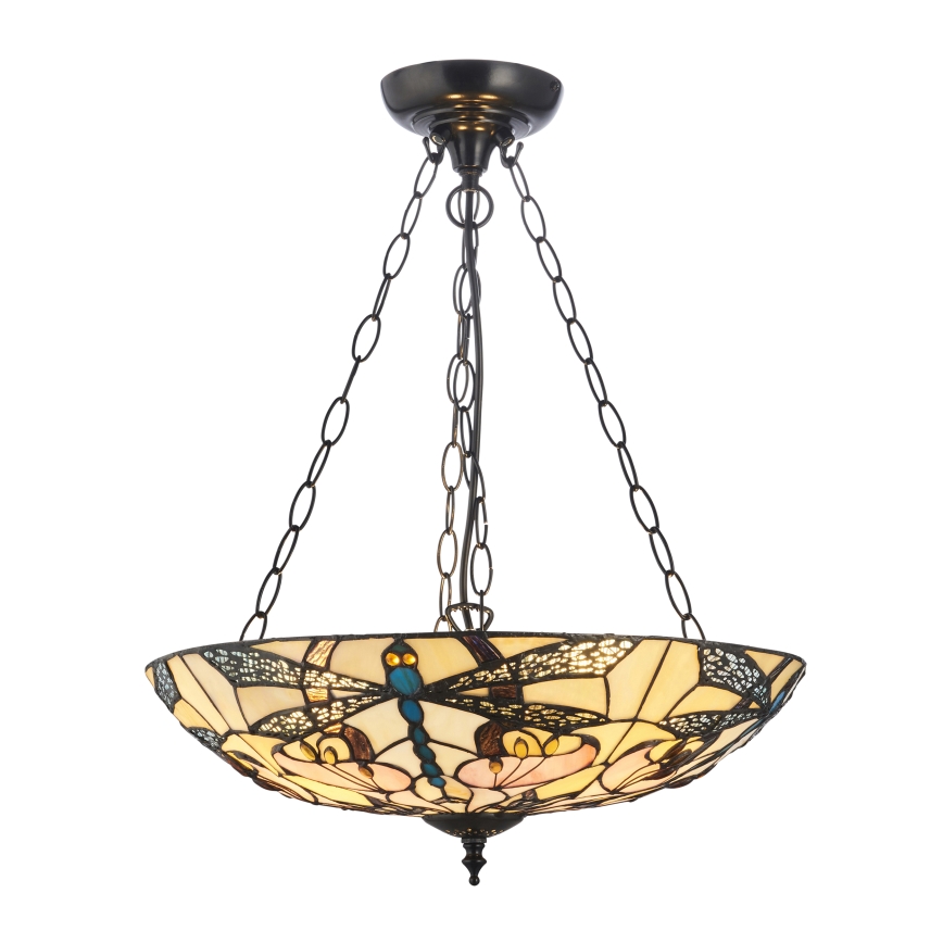 Endon 111869 - Полилей на верига Tiffany ASHTON 3xE27/10W/230V Ø 45 см