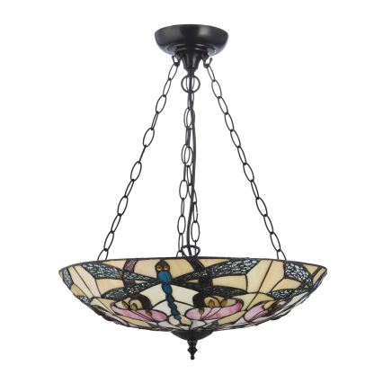 Endon 111869 - Полилей на верига Tiffany ASHTON 3xE27/10W/230V Ø 45 см