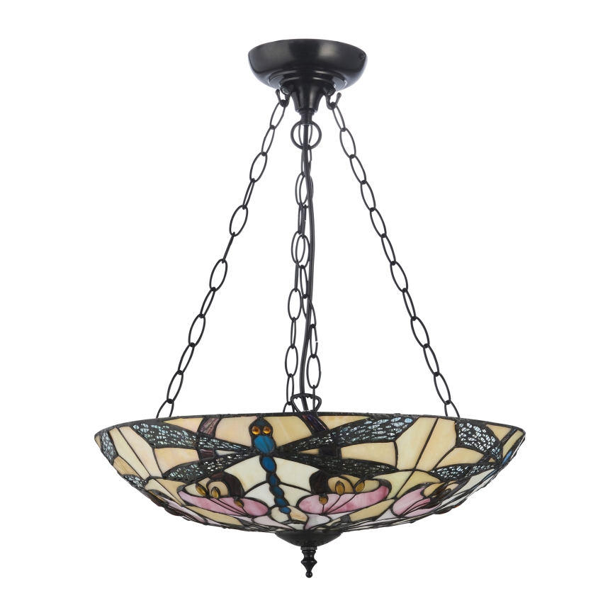 Endon 111869 - Полилей на верига Tiffany ASHTON 3xE27/10W/230V Ø 45 см