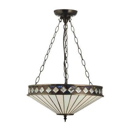 Endon 111870 - Полилей на верига Tiffany FARGO 3xE27/10W/230V Ø 41,5 см