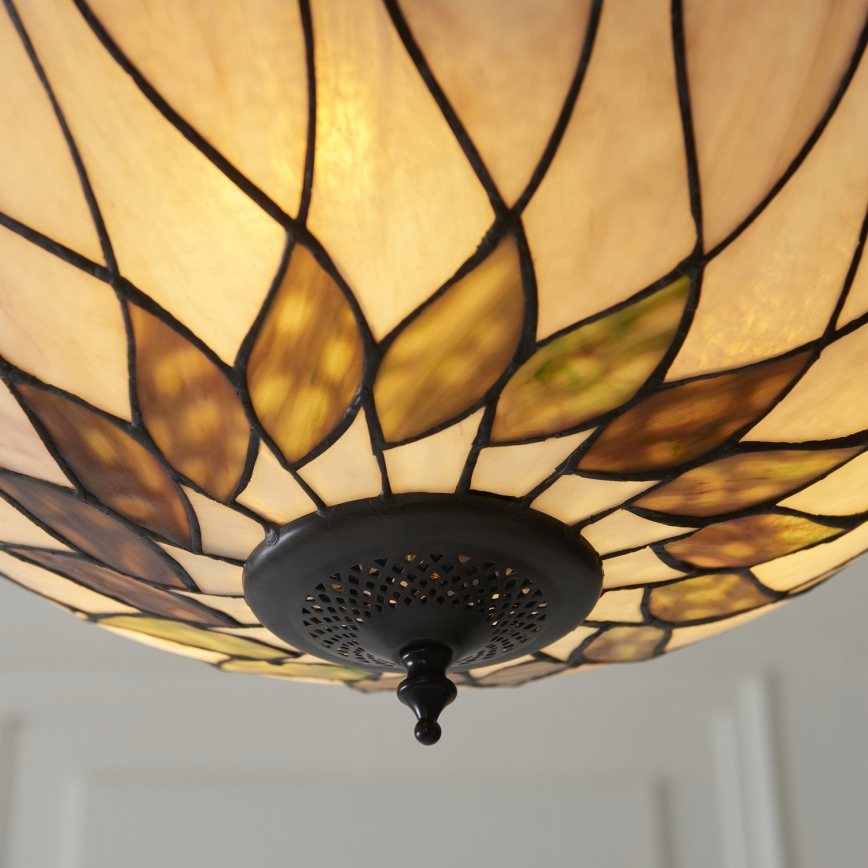 Endon 111872 - Полилей на верига Tiffany HUTCHINSON, 3xE27/60W/230V, диам. 50 cm
