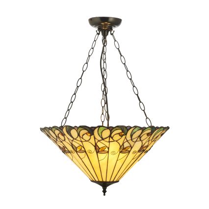 Endon 111881 - Полилей на верига Tiffany JAMELIA 3xE27/10W/230V Ø 50 см