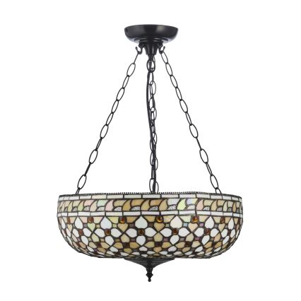 Endon 111882 - Полилей на верига Tiffany MILLE FEUX 3xE27/10W/230V Ø 45 см