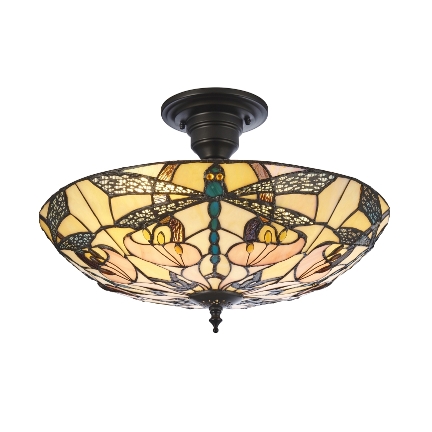 Endon 111892 - Елегантна плафониера в стил Тифани ASHTON, 3×E27 (10W), 230V, Ø 45 см