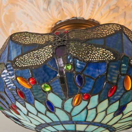 Endon 111897 - Плафонен полилей Tiffany DRAGONFLY 3xE27/10W/230V пр. 41 cm