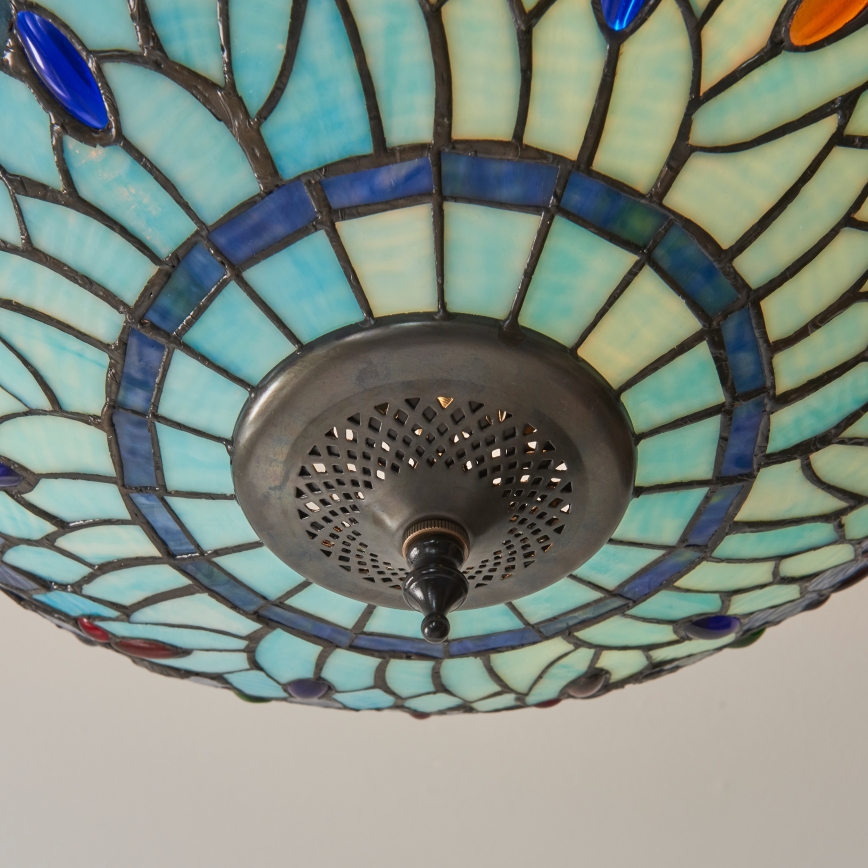 Endon 111897 - Плафонен полилей Tiffany DRAGONFLY 3xE27/10W/230V пр. 41 cm