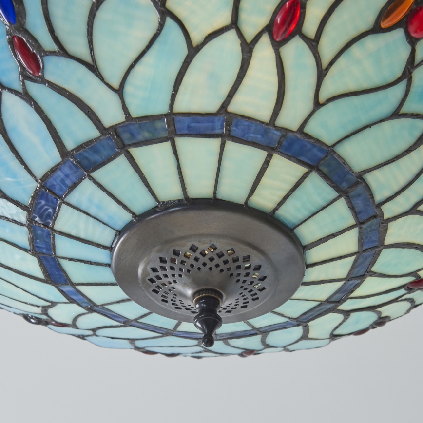 Endon 111899 - Таванно осветително тяло Tiffany DRAGONFLY 3xE27/10W/230V диаметър 50 см