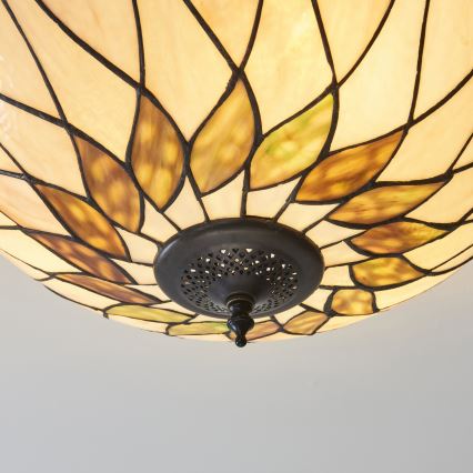Endon 111906 - Прикрепен таванен полилей Tiffany HUTCHINSON 3xE27/10W/230V Ø 50 см