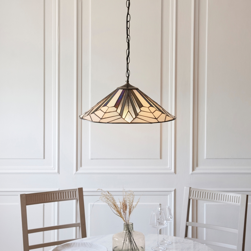 Endon 111922 - Полилей на верига Tiffany ASTORIA 3xE27/10W/230V Ø 48 см