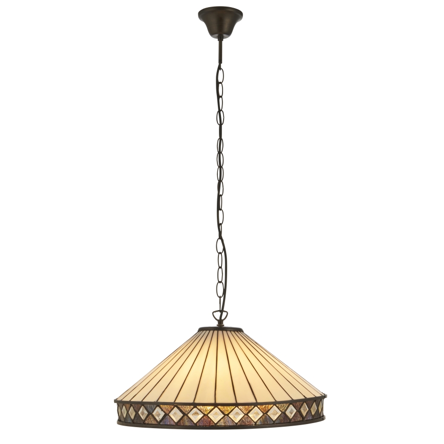 Endon 111961 - Полилей на верига Tiffany FARGO 3xE27/10W/230V pr. 50 cm