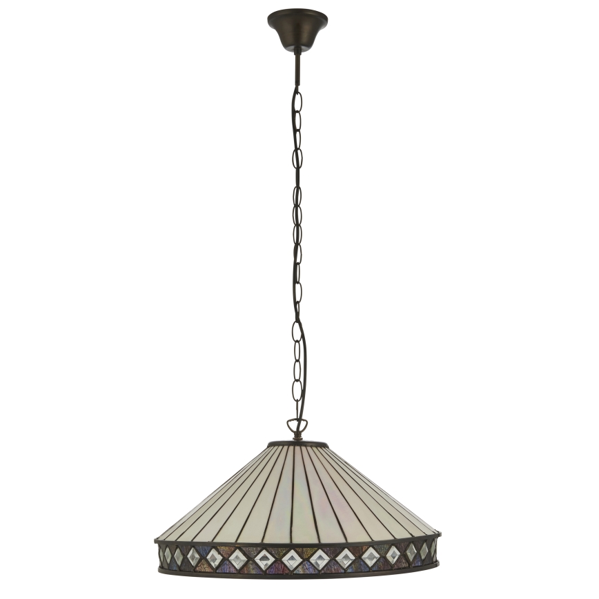 Endon 111961 - Полилей на верига Tiffany FARGO 3xE27/10W/230V pr. 50 cm