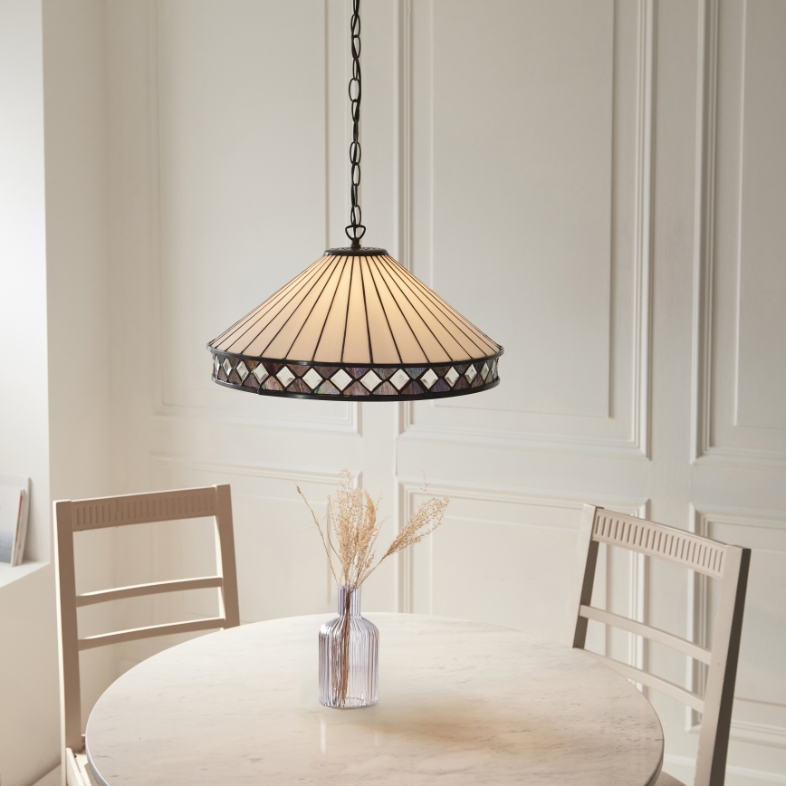 Endon 111961 - Полилей на верига Tiffany FARGO 3xE27/10W/230V pr. 50 cm