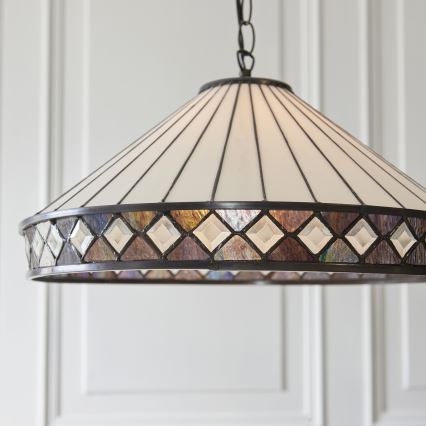 Endon 111961 - Полилей на верига Tiffany FARGO 3xE27/10W/230V pr. 50 cm