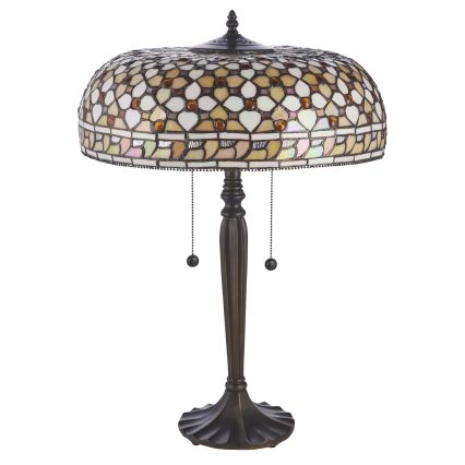 Endon 112178 - Настолна лампа Tiffany MILLE FEUX, 2xE14/40W/230V, диаметър 45 см