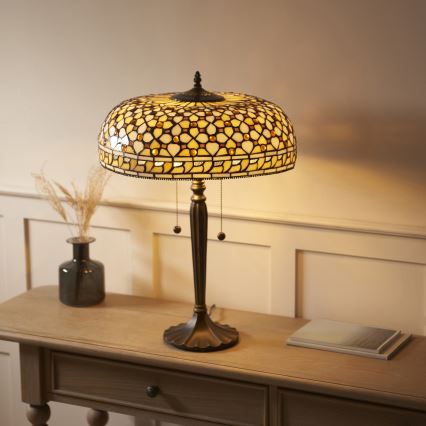 Endon 112178 - Настолна лампа Tiffany MILLE FEUX, 2xE14/40W/230V, диаметър 45 см