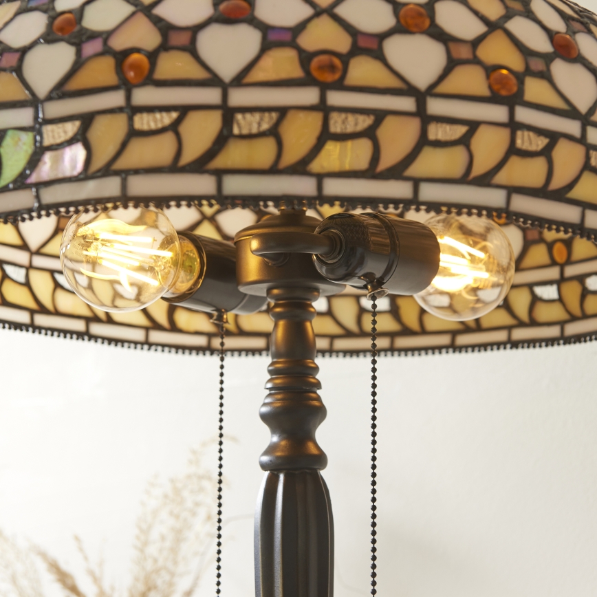 Endon 112178 - Настолна лампа Tiffany MILLE FEUX, 2xE14/40W/230V, диаметър 45 см