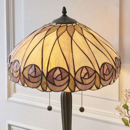 Endon 112184 - Настолна лампа Tiffany HUTCHINSON, 2xE27/10W/230V, диаметър 40 см
