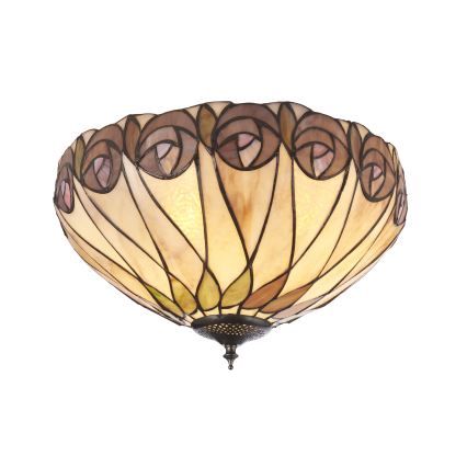 Endon 112188 - Таванно осветително тяло в стил Tiffany HUTCHINSON, 2xE27/60W/230V, Ø 40 см