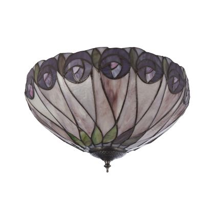 Endon 112188 - Таванно осветително тяло в стил Tiffany HUTCHINSON, 2xE27/60W/230V, Ø 40 см
