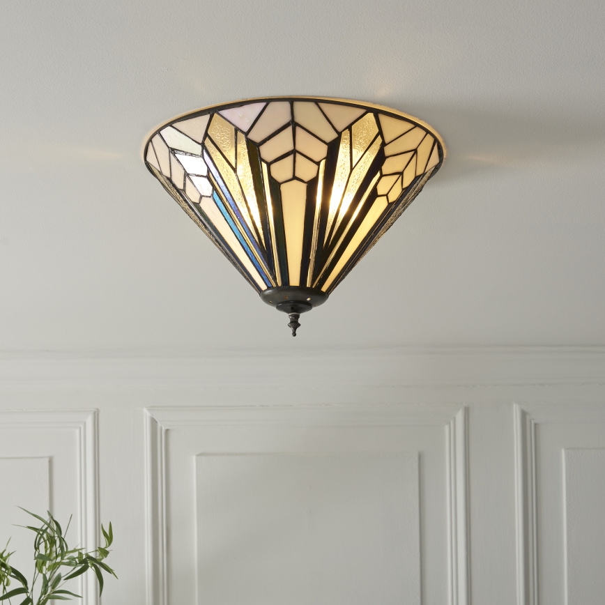 Endon 112191 - Таванно осветително тяло Tiffany ASTORIA 2xE27/60W/230V диам. 40 см