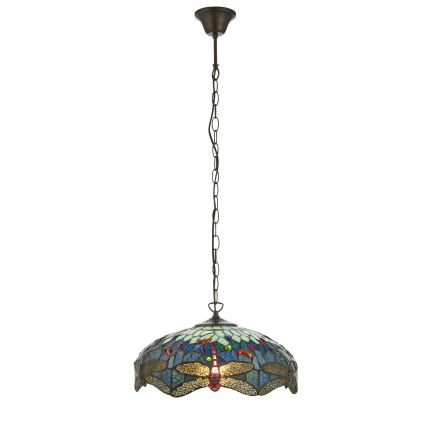 Endon 112195 - Полилей на верига Tiffany DRAGONFLY 1xE27/60W/230V Ø 41 см