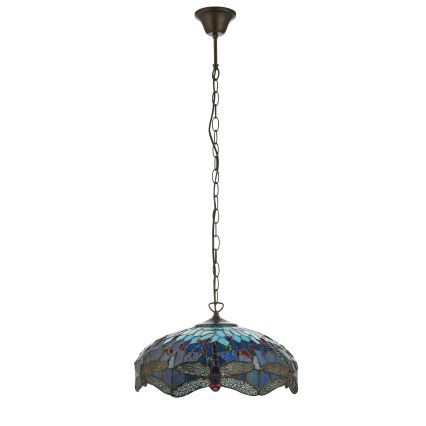 Endon 112195 - Полилей на верига Tiffany DRAGONFLY 1xE27/60W/230V Ø 41 см