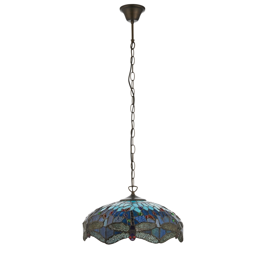 Endon 112195 - Полилей на верига Tiffany DRAGONFLY 1xE27/60W/230V Ø 41 см