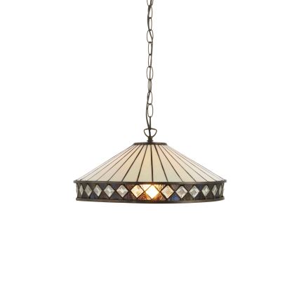 Endon 112196 - Полилей с верига Tiffany FARGO 1xE27/60W/230V Ø 41,5 см