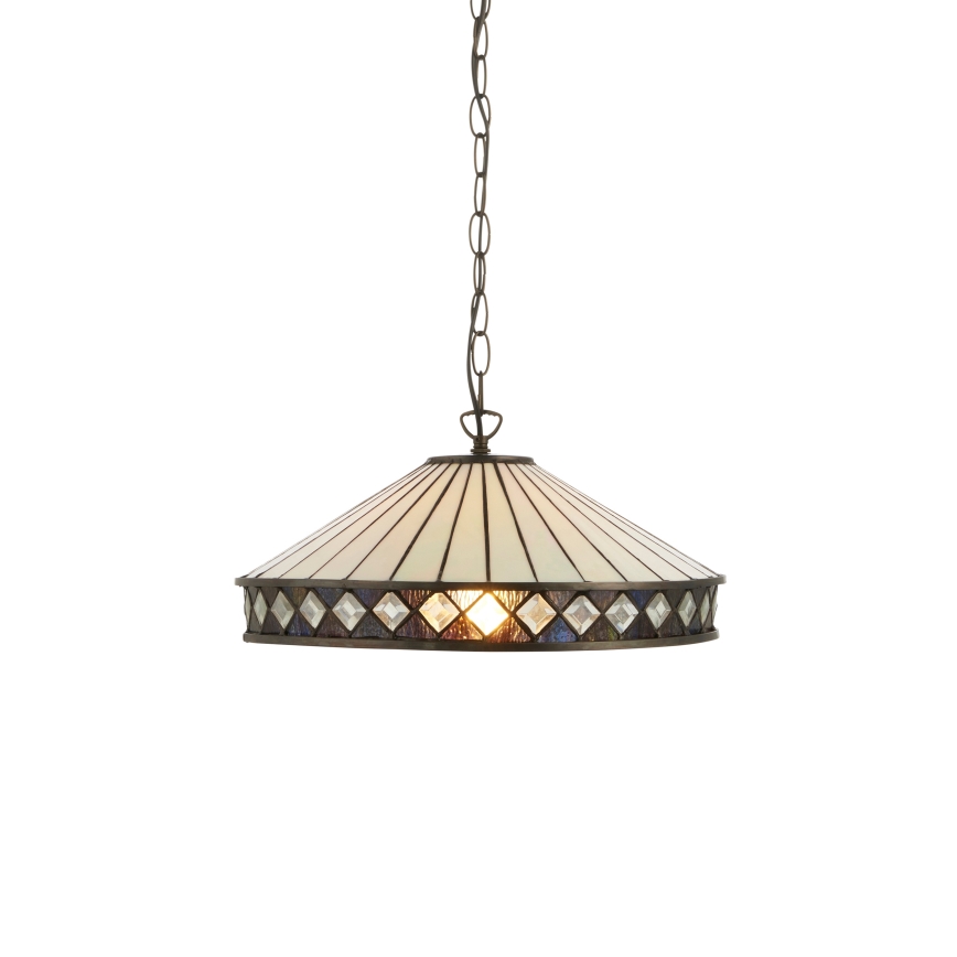 Endon 112196 - Полилей с верига Tiffany FARGO 1xE27/60W/230V Ø 41,5 см