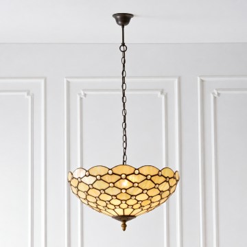 Endon 112226 - Полилей на верига Tiffany PEARL 1xE27/10W/230V Ø 45 см