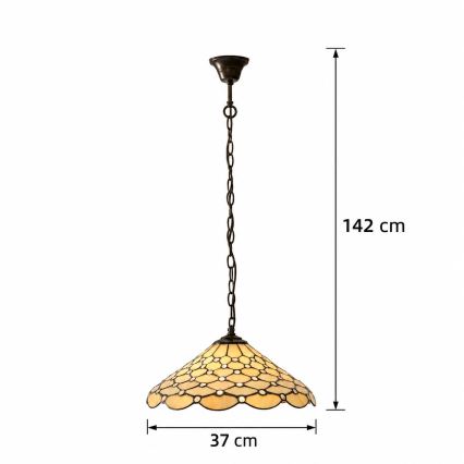 Endon 112226 - Полилей на верига Tiffany PEARL 1xE27/10W/230V Ø 45 см