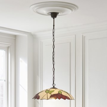 Endon 112246 - Полилей на верига Tiffany BOTANICA 1xE27/60W/230V, диаметър 45 см