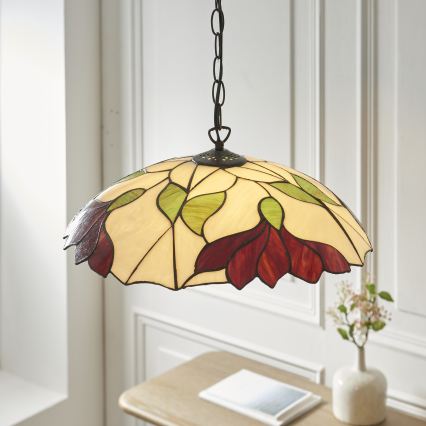 Endon 112246 - Полилей на верига Tiffany BOTANICA 1xE27/60W/230V, диаметър 45 см