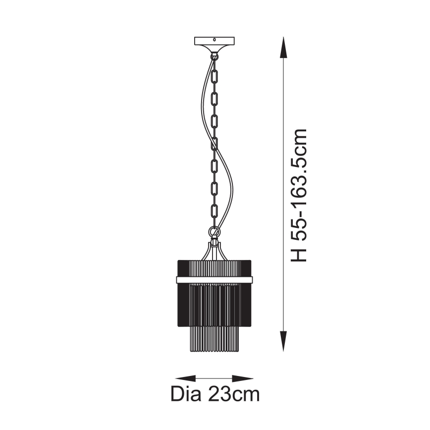 Endon 112572 - Полилей на верига MARIETTA 1xE27/10W/230V месинг/прозрачно стъкло