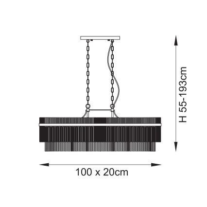 Endon 112573 - Пендел MARIETTA 4xE14/6W/230V месинг/прозрачен