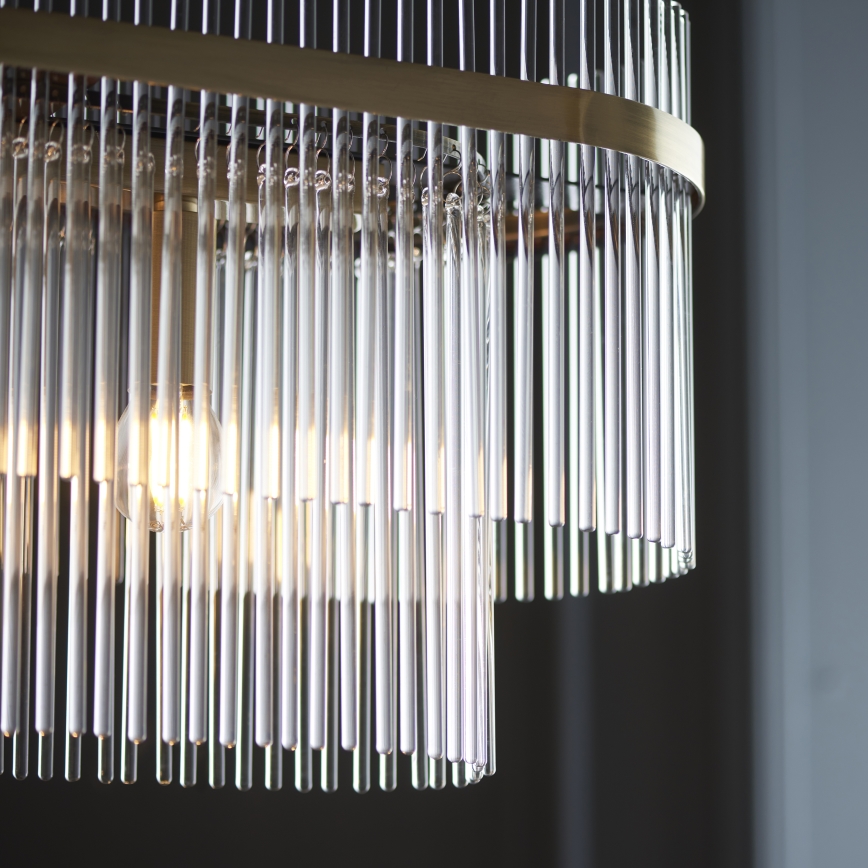 Endon 112573 - Пендел MARIETTA 4xE14/6W/230V месинг/прозрачен