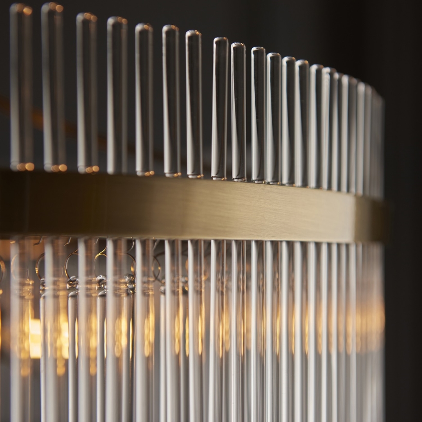 Endon 112574 - Полилей с верига MARIETTA GRAND 7xE14/7W/230V месинг/прозрачно стъкло