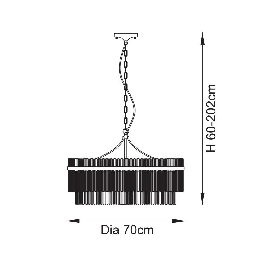 Endon 112574 - Полилей с верига MARIETTA GRAND 7xE14/7W/230V месинг/прозрачно стъкло