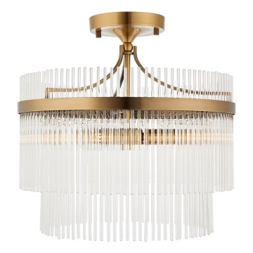 Endon 112575 - Полилей за повърхностен монтаж MARIETTA 3xE14/7W/230V месинг/прозрачен