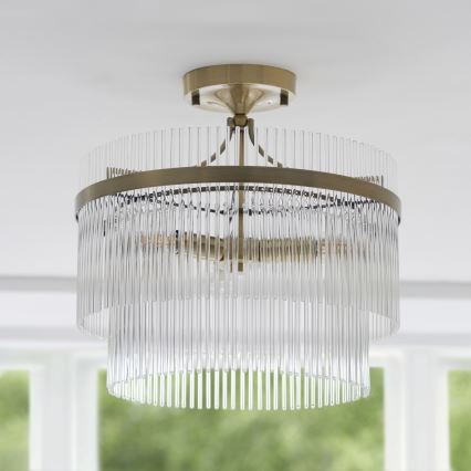 Endon 112575 - Полилей за повърхностен монтаж MARIETTA 3xE14/7W/230V месинг/прозрачен