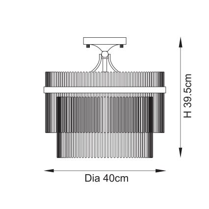Endon 112575 - Полилей за повърхностен монтаж MARIETTA 3xE14/7W/230V месинг/прозрачен
