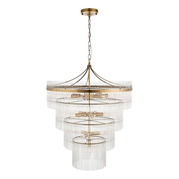 Endon 112576 - Пендел MARIETTA 16xE14/6W/230V месинг/прозрачен