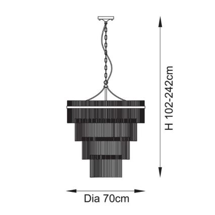Endon 112576 - Пендел MARIETTA 16xE14/6W/230V месинг/прозрачен